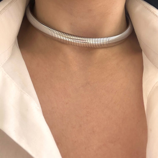 Statement Wide Choker Silver