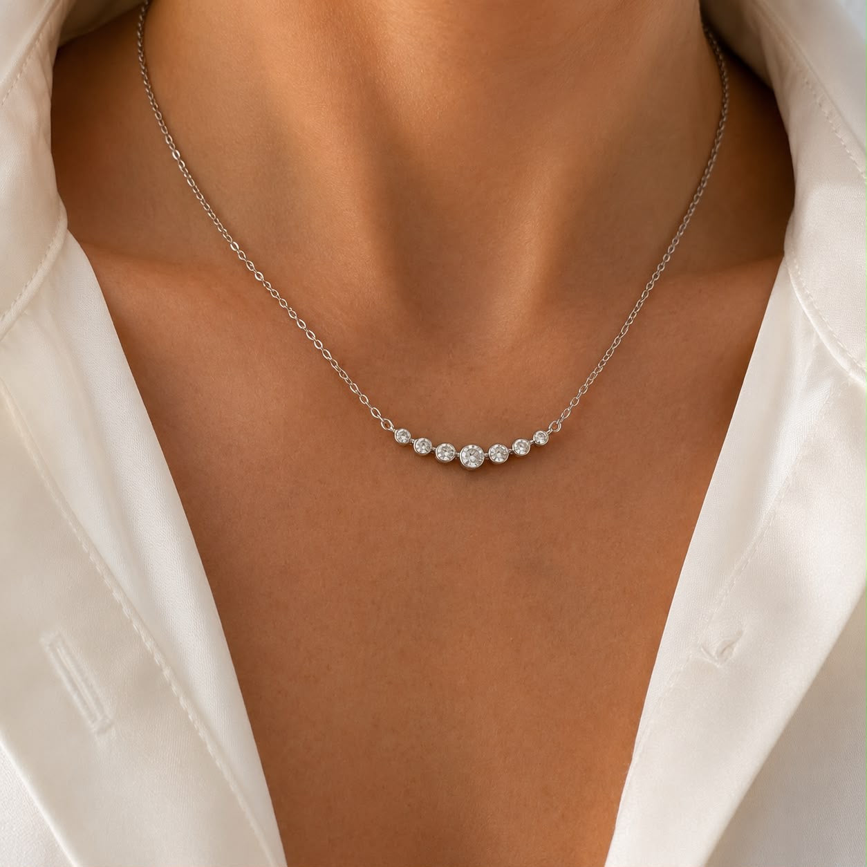 Dewdrop Necklace-Silver-