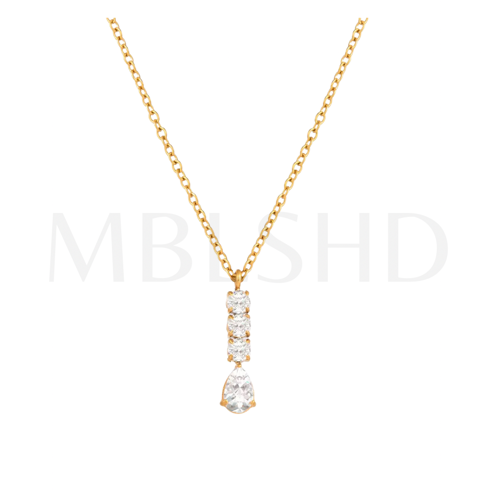 Crystal Drop Y Necklace