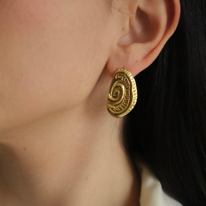 Sculpted Spiral Stud Earrings