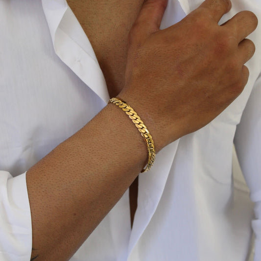 Thick Gold Pressed bracelet - Men