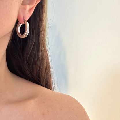 Bubbly Hoop Earrings -Silver-