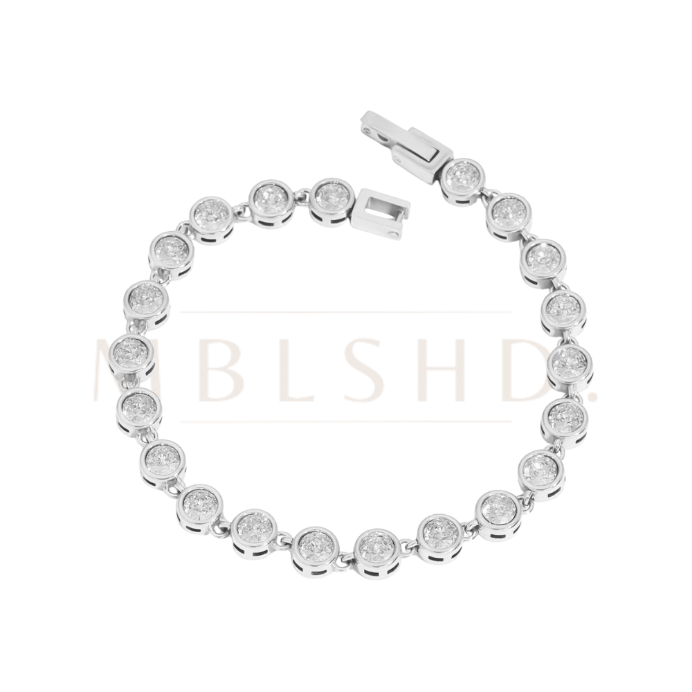 Silver Round Tennis Bracelet