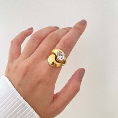 Chunky Zircon Drop Ring