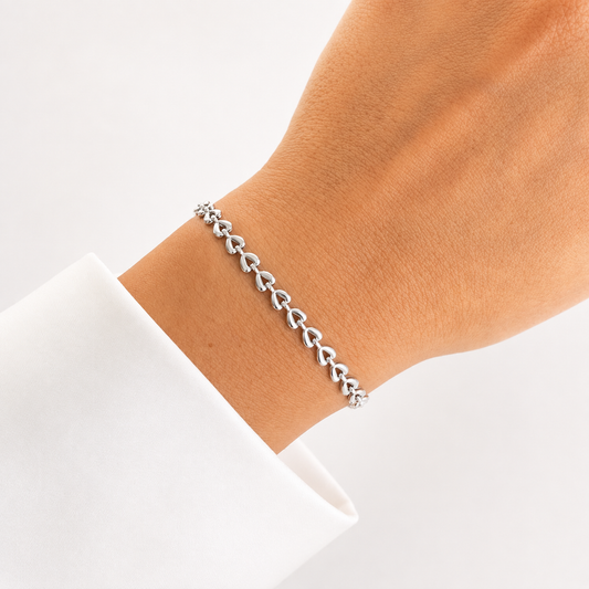 Hearts Bracelet Silver