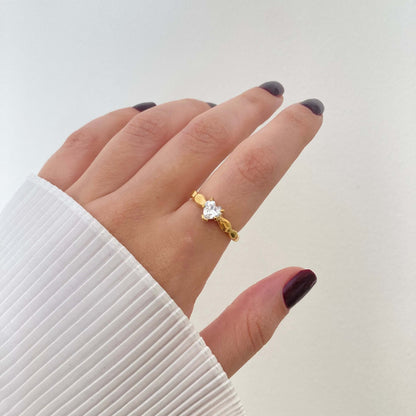Heart Zircon Ring
