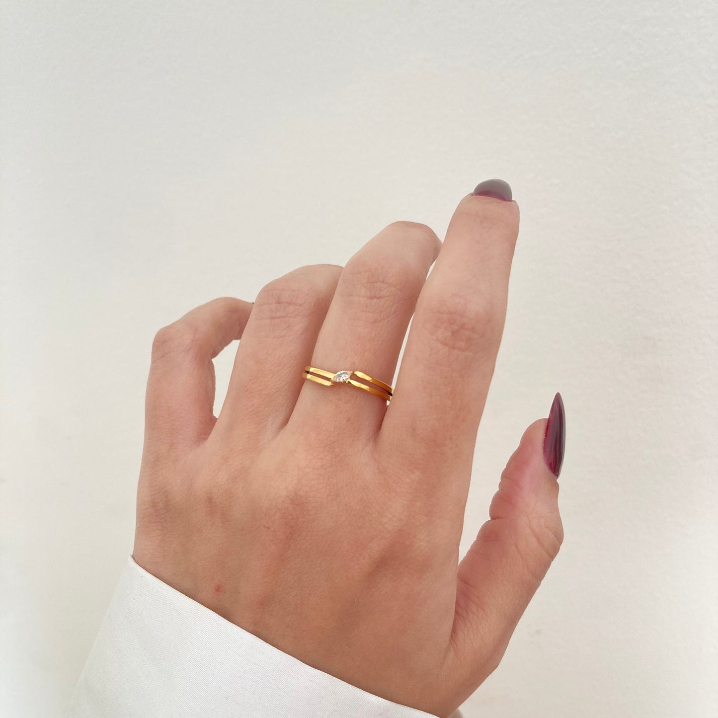 Marquise Double Layer Ring