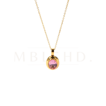 Pink Oval Necklace