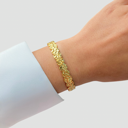 Hammered Oval Open Bangle