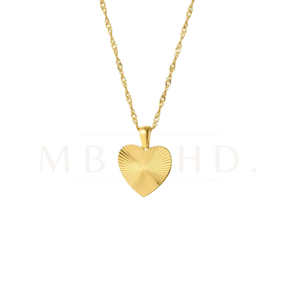 The Ribbed Heart Necklace