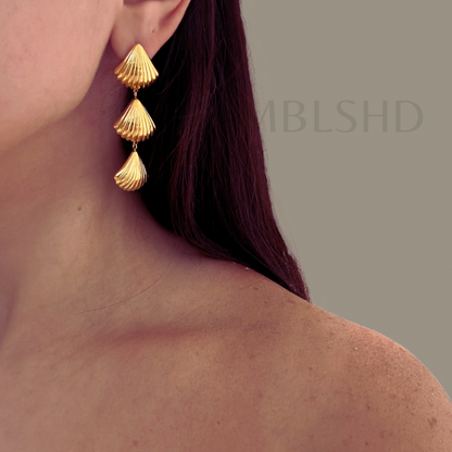 Triple Shell Earrings