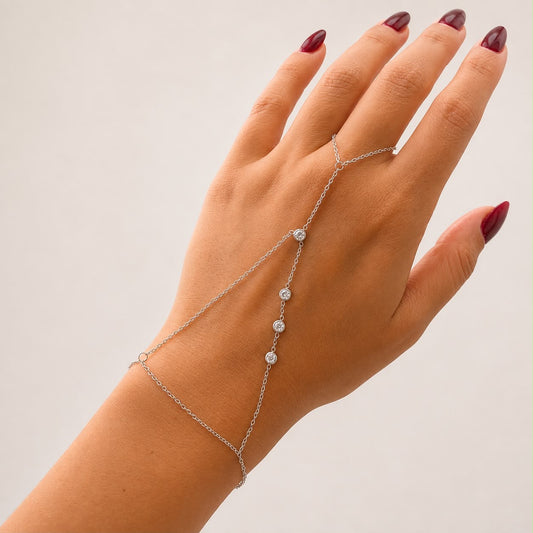 Stella Cascade Hand Chain Silver
