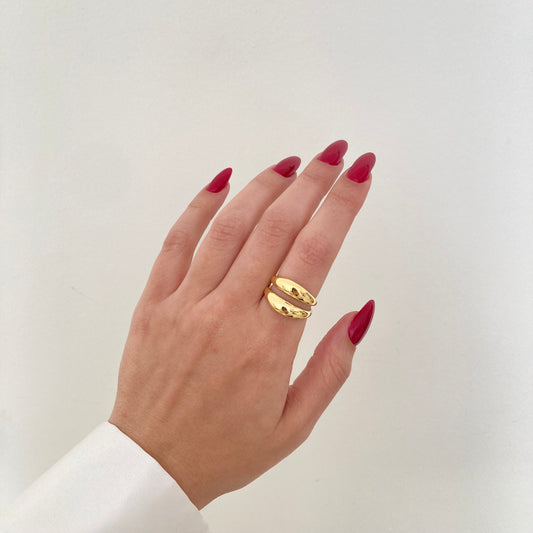 Golden Flow Wrap Ring