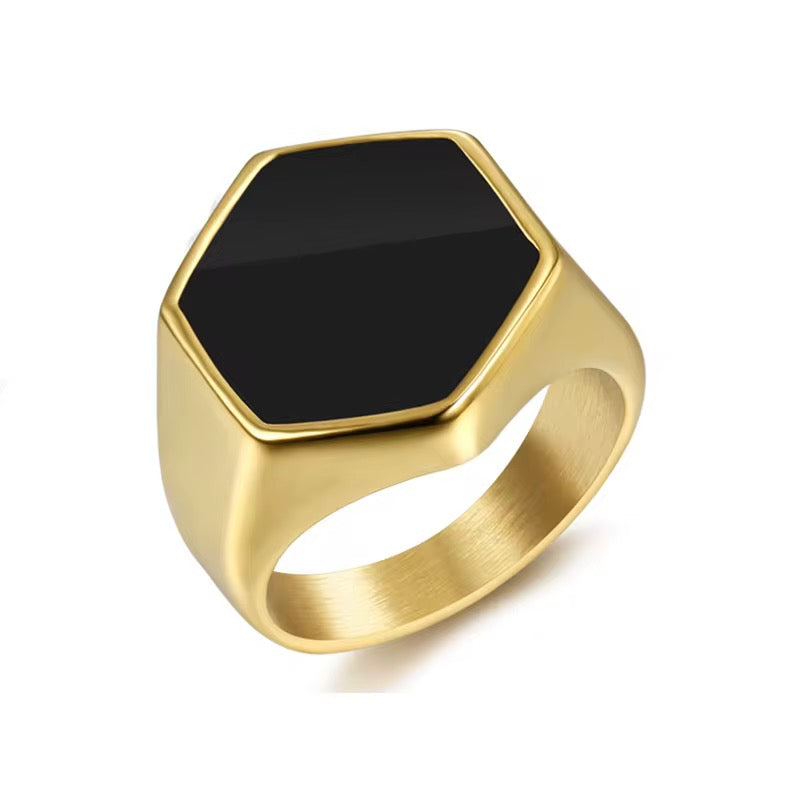 Hexagon Ring Gold - Men