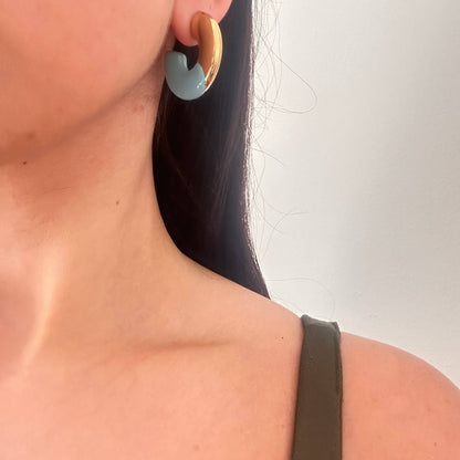 Enamel C Shaped Colored Earrings