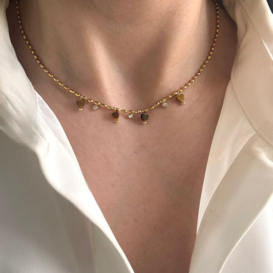 Tiger Eye Heart Necklace