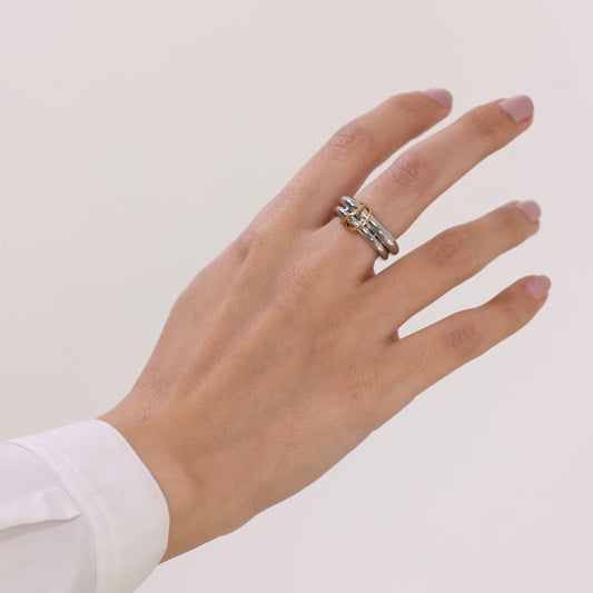 Double Connected Rings silver