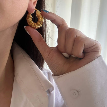 Bamboo hoop Earrings