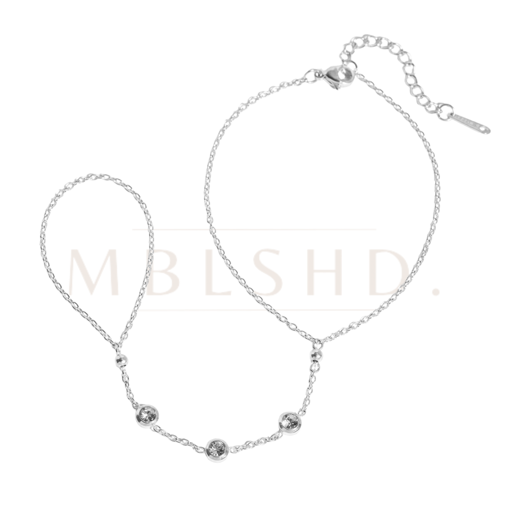 Silver Zircon Handchain