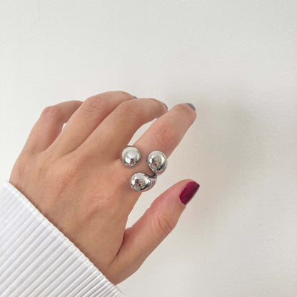 Triple Drop Ring Silver