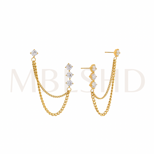 Twin Chain Glam Earrings