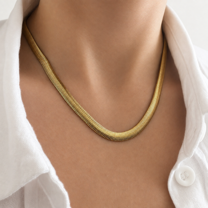 Wide Herringbone Necklace