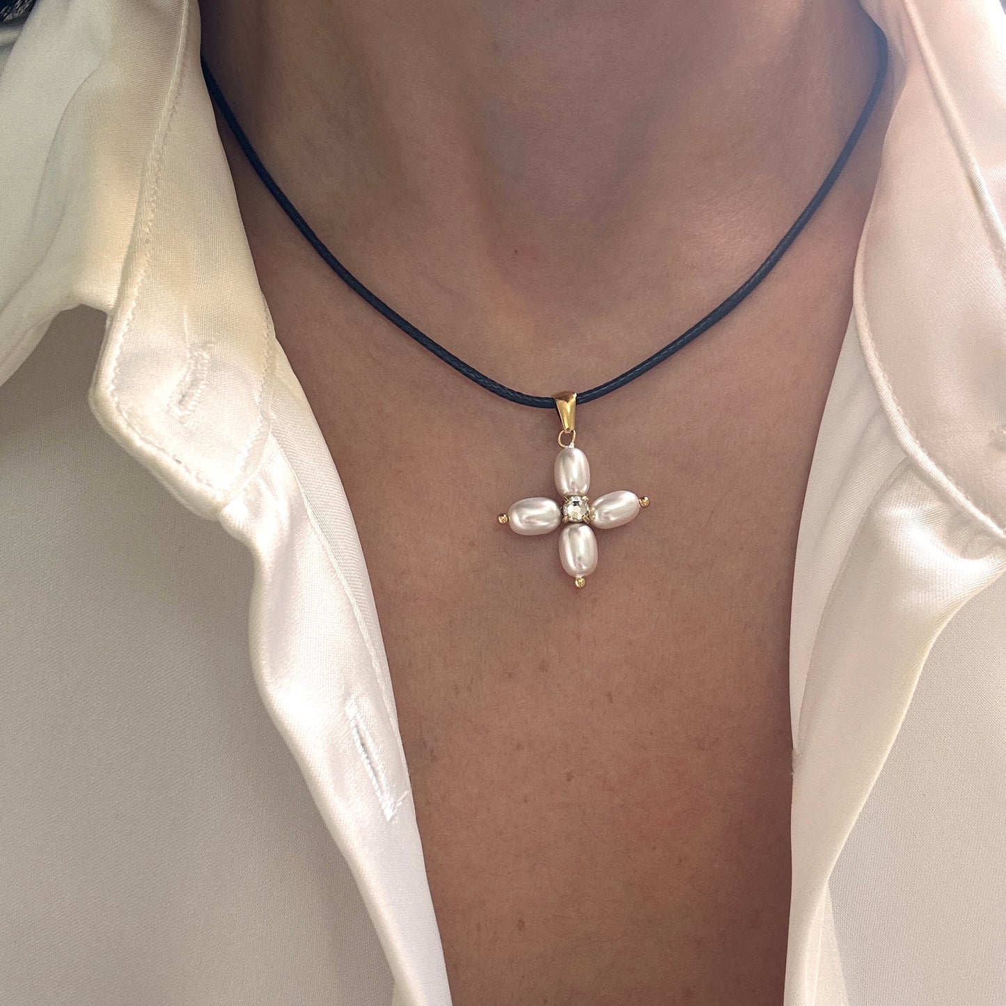 Flower Cross Necklace