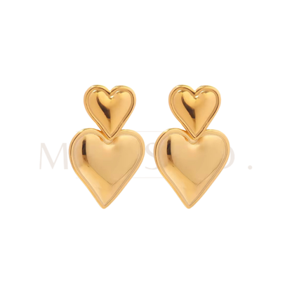 Gold Heart Earrings