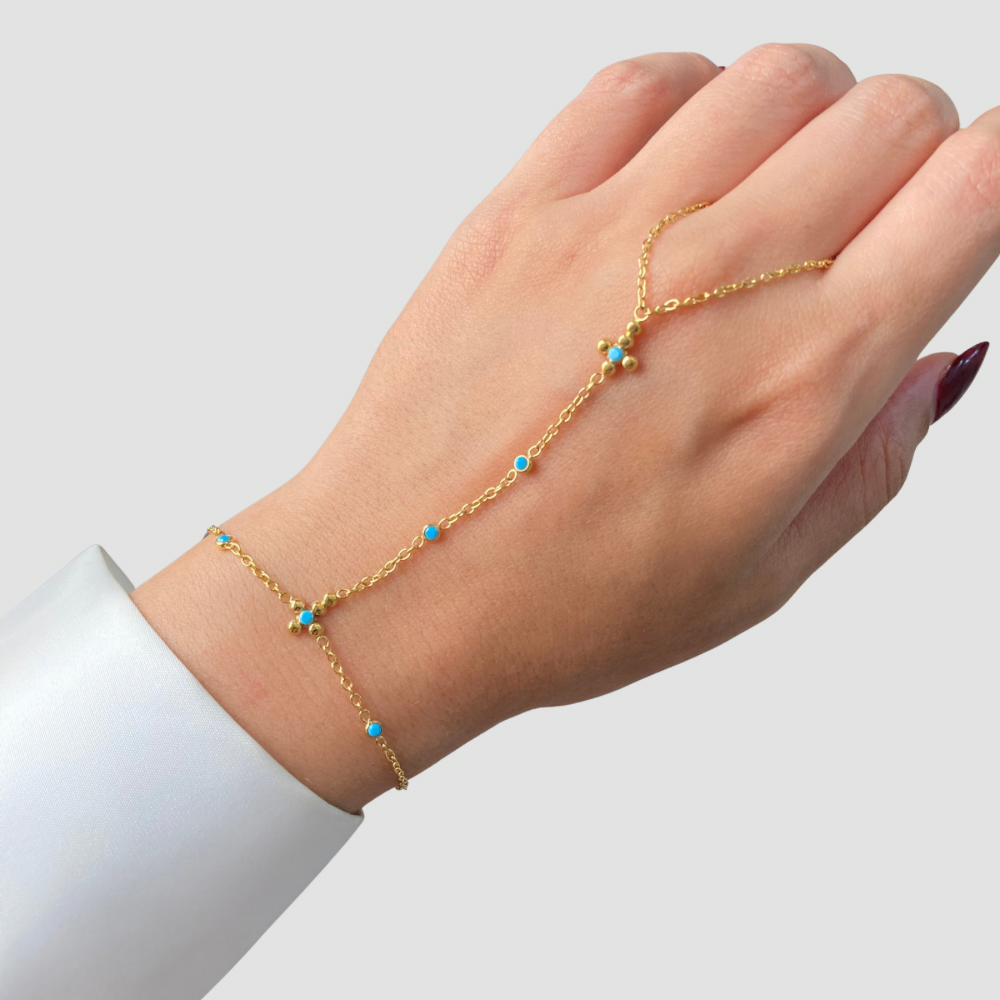 Cross Turquoise HandChain