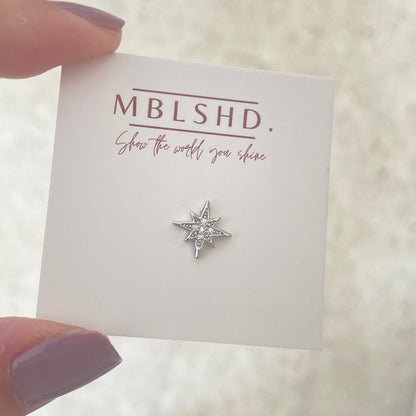 Silver Zircon Studs Set