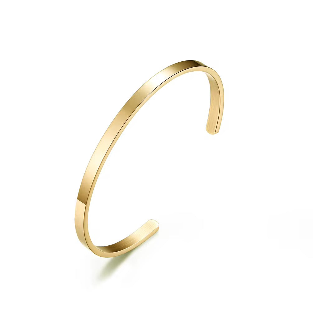 Simple Gold Bangle - Men