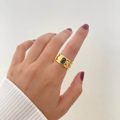 Black Stone Statement Ring