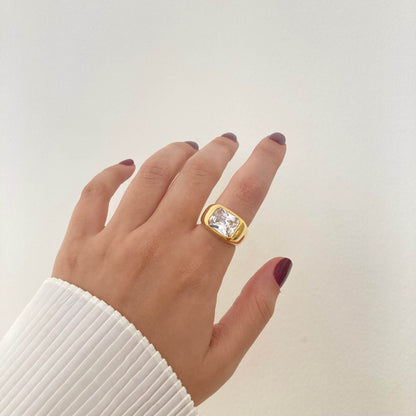 Chunky White Zircon Ring