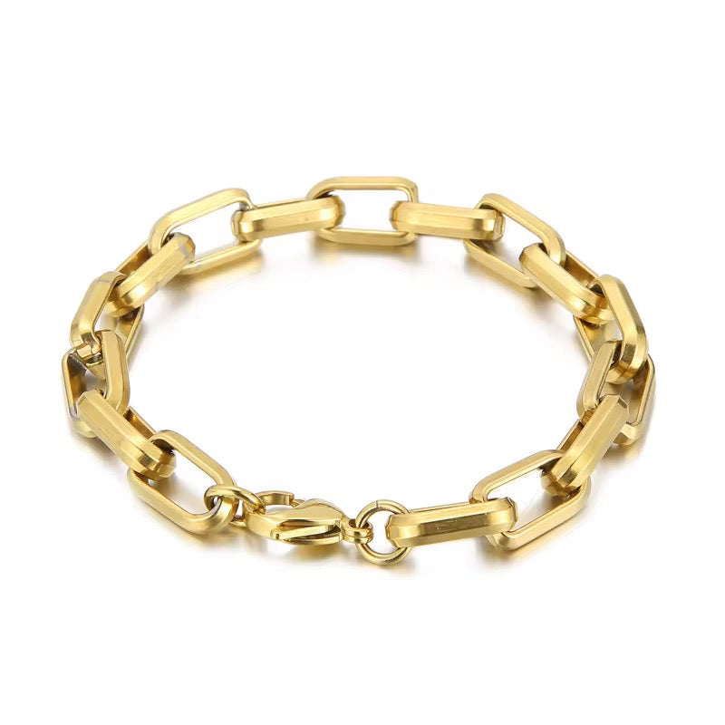 Gold Paperclip Bracelet - Men