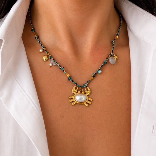 Pearl Crab Rope Necklace