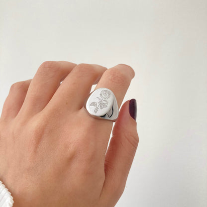 Sunflower Ring Silver