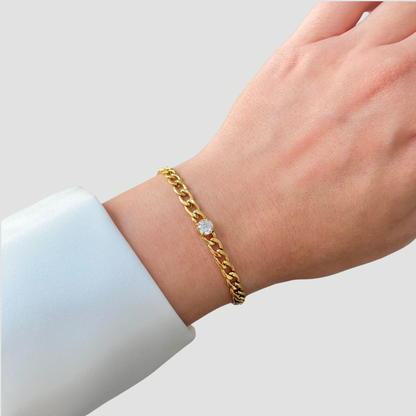 Round Zircon Chain Bracelet