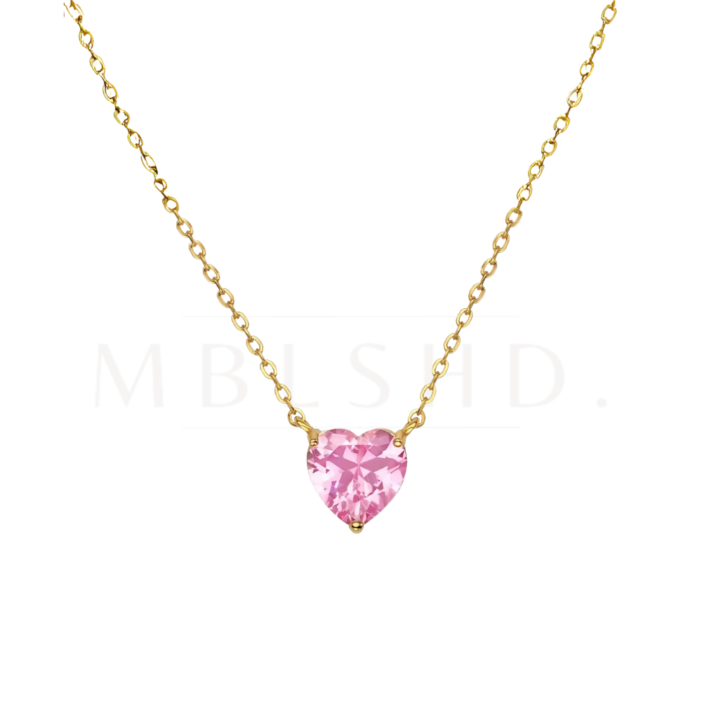 Pink Heart Charm Necklace