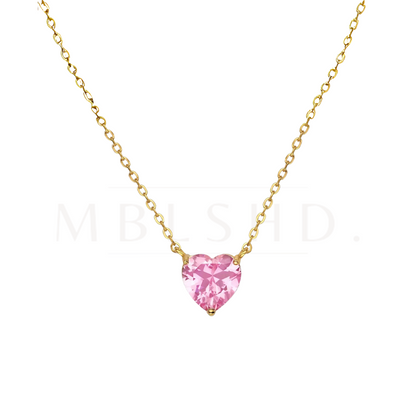 Pink Heart Charm Necklace