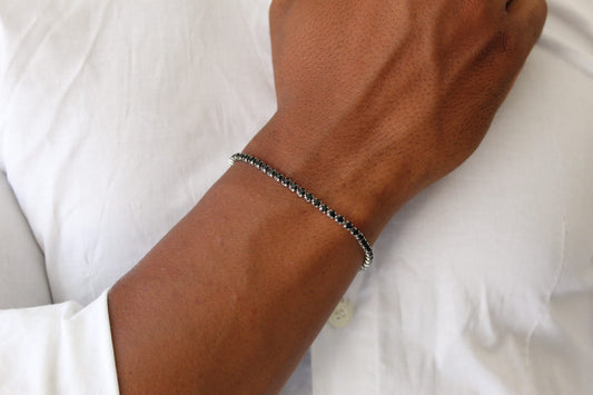 Black Tennis bracelet - Men