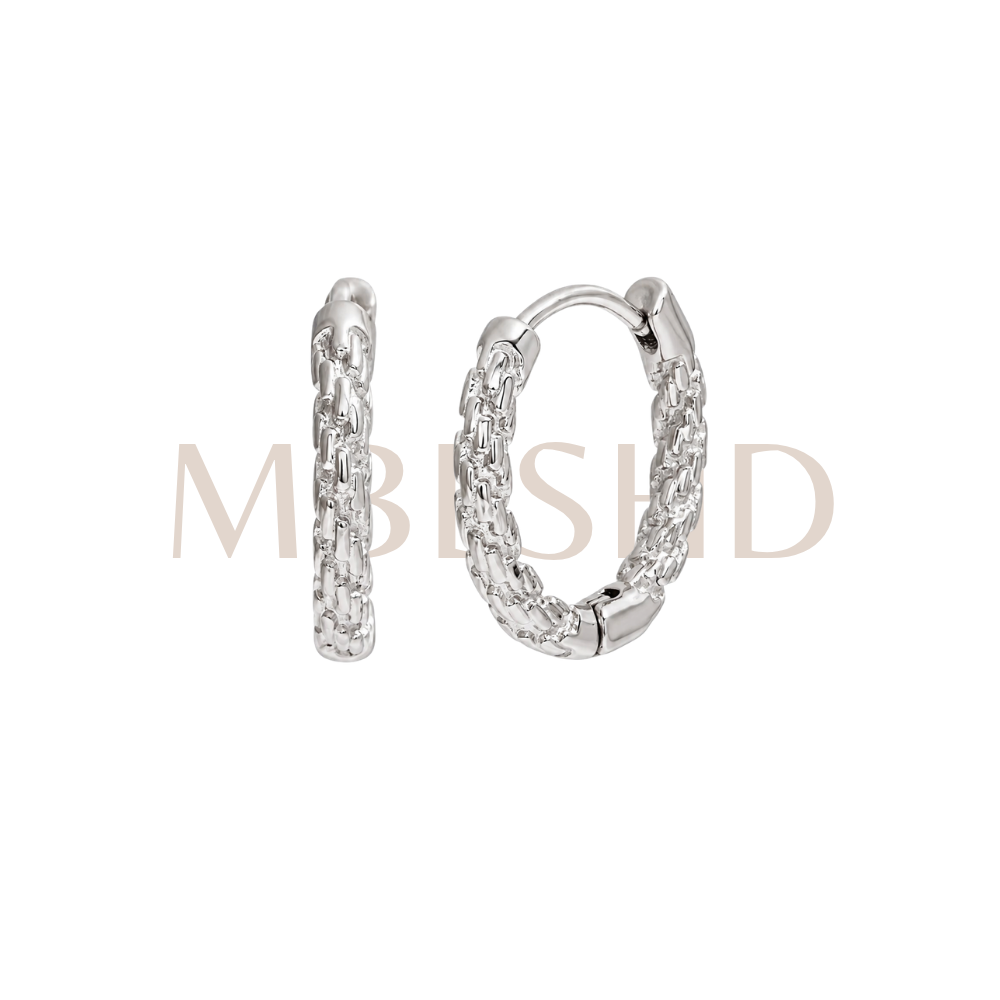 Silver Braid Hoop Earrings