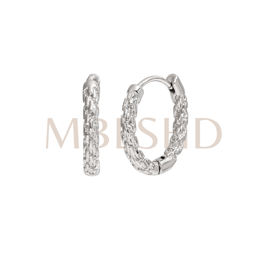 Silver Braid Hoop Earrings