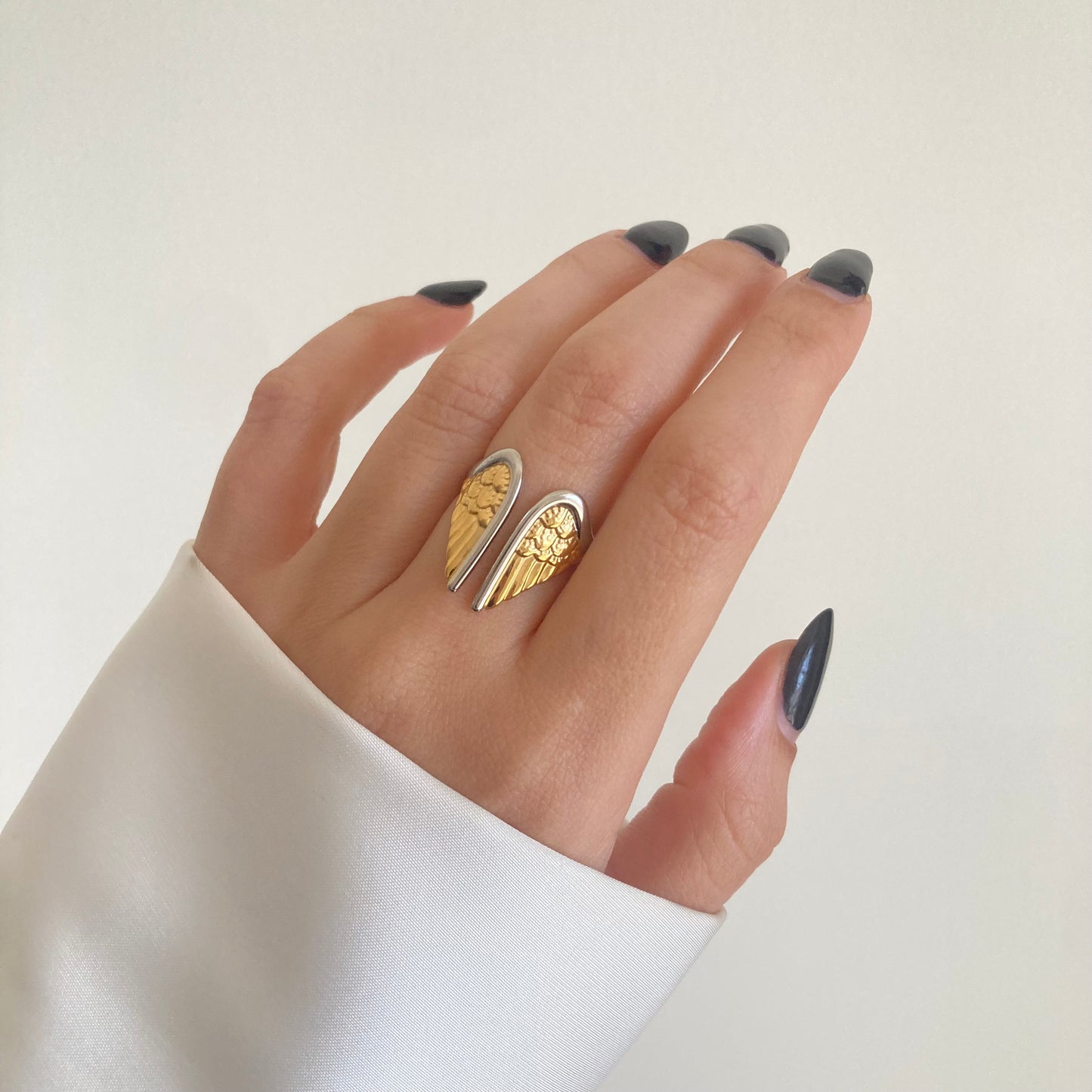 Gold & Silver Angel Wings Ring