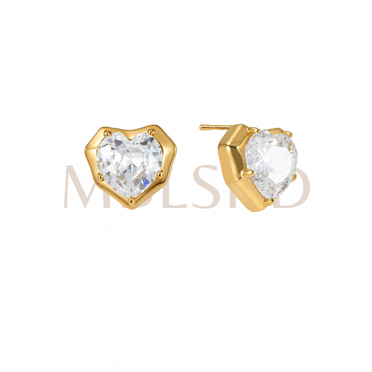 Statement Heart Stud Earrings