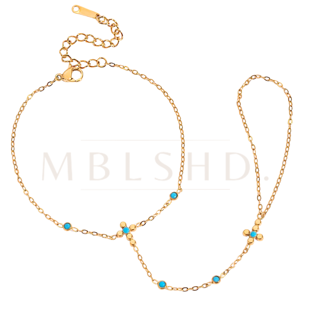 Cross Turquoise HandChain