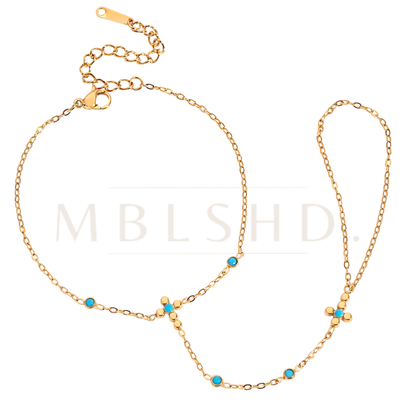 Cross Turquoise HandChain