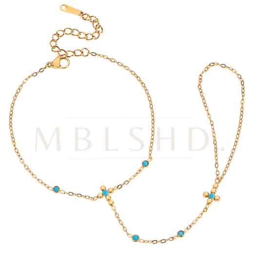 Cross Turquoise HandChain