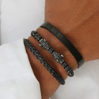 Leopard Set Black Bracelets- Men