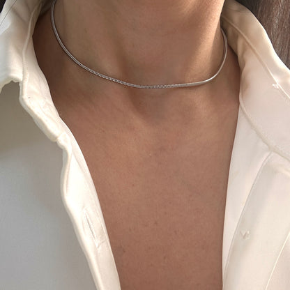 2 Way Minimalist Necklace -Silver-