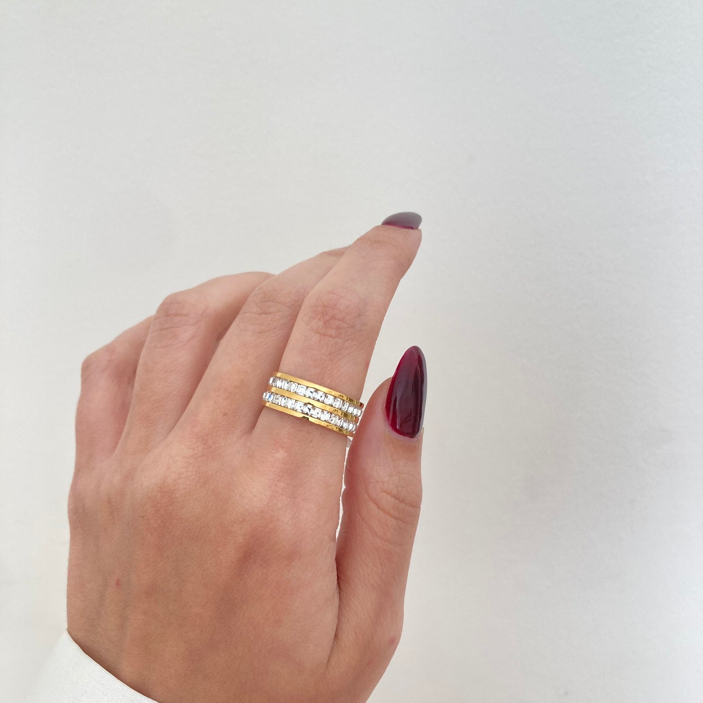 Double Zircon Eternity Ring